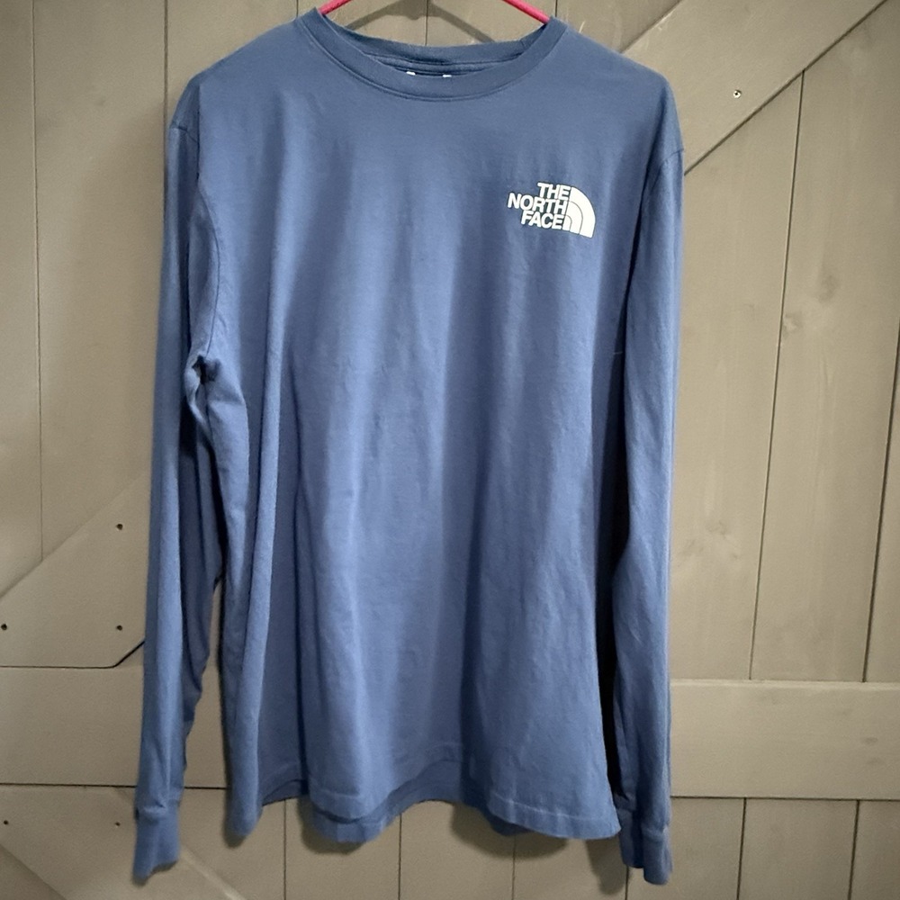 The Northface Men's Long Sleeve Blue Shirt Large - Never Stop Exploring Design